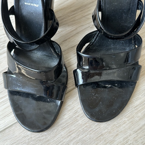 Prada black patent leather heeled sandals 39 - Picture 7 of 8